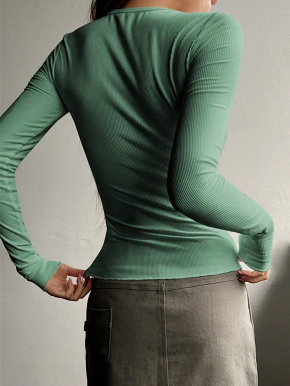 Half Button Long Sleeve T-Shirt, image 11
