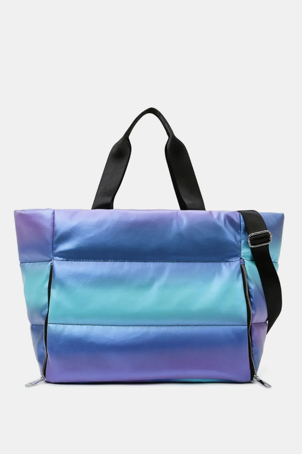 Gradient Quilted Travel Bag with Side Zippers, image 5