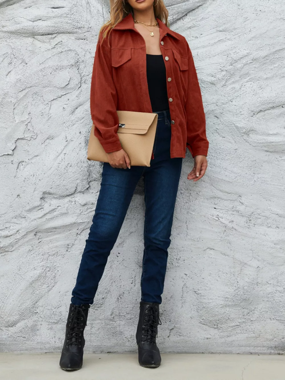 Corduroy Button-Down Shacket, image 9