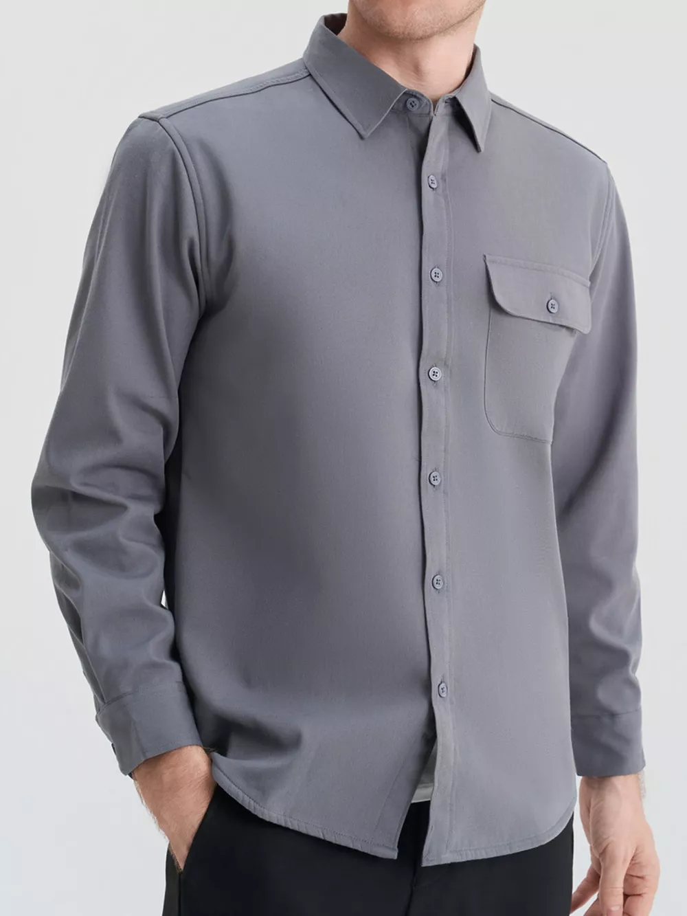 Men's Plus Size Button Up Long Sleeve Shirt, image 9