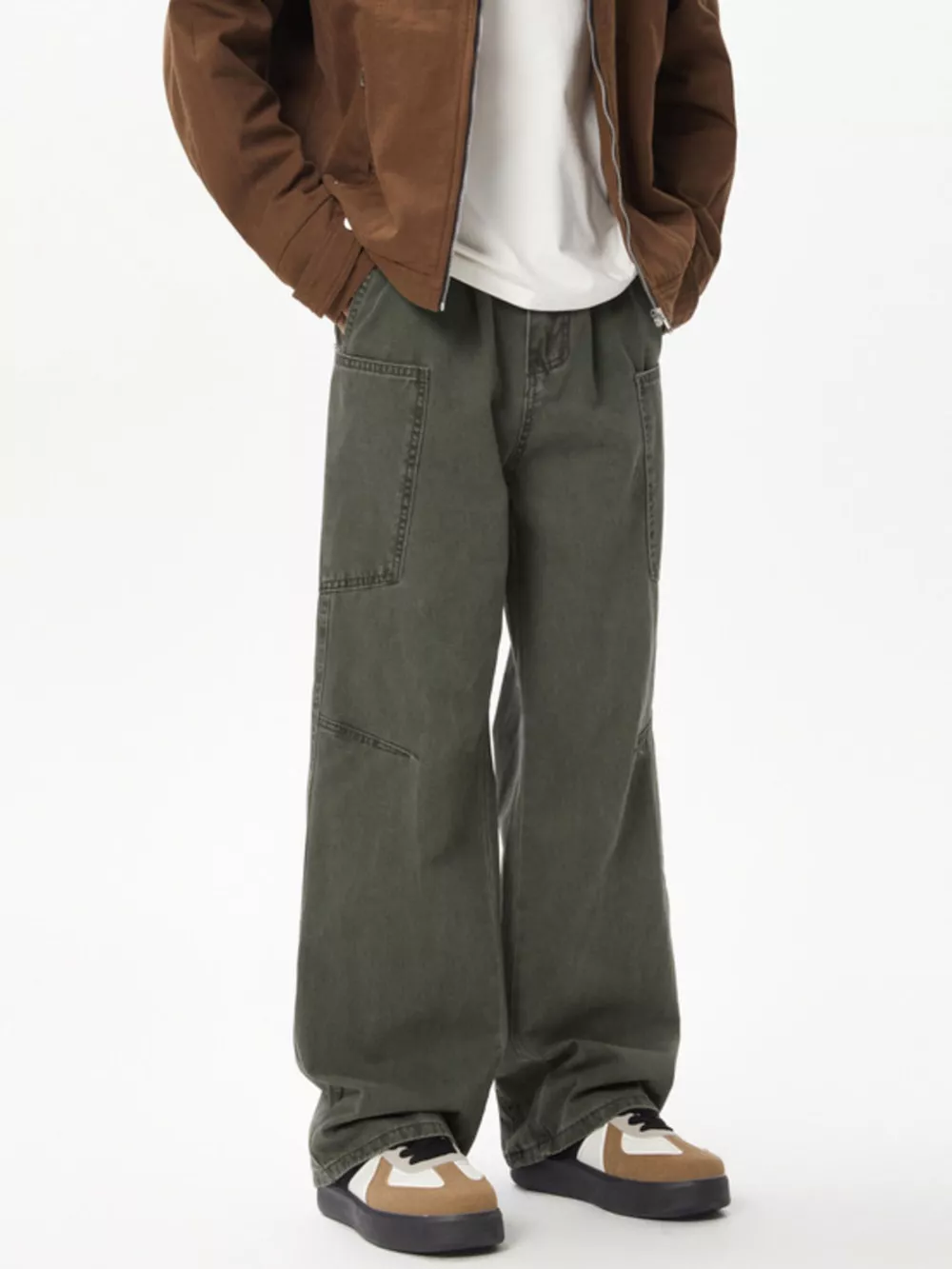 Men's Full Size Wide Leg Cargo Jeans Plus Size, image 13