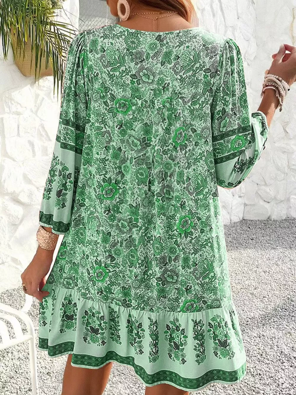 Floral Print Tassel Tie Neck Mini Dress, image 18