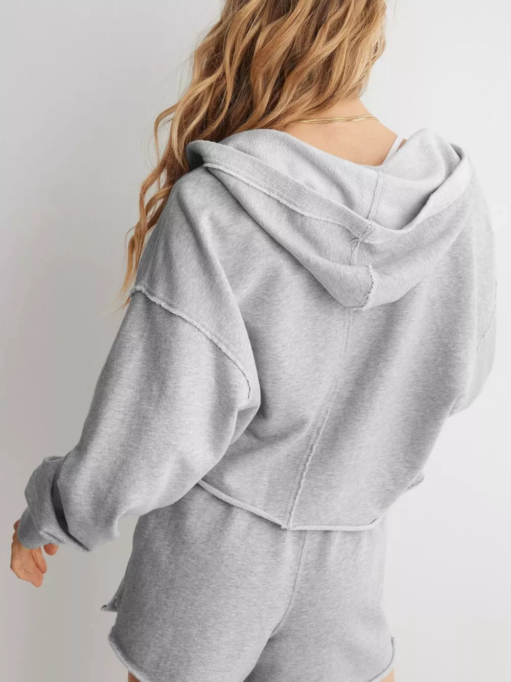 Exposed Seam Dropped Shoulder Hoodie, image 5