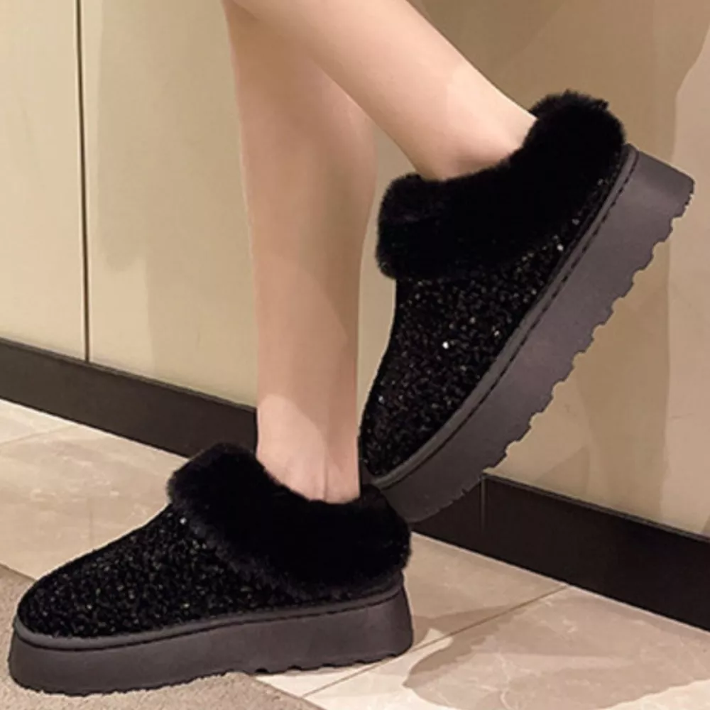 Sequin Round Toe Platform Boots, image 7