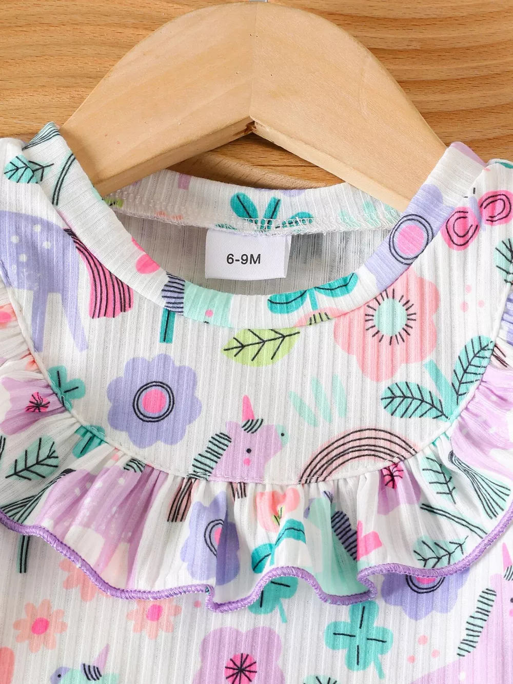 Children's Ruffled Floral Top and Pants Set, image 2