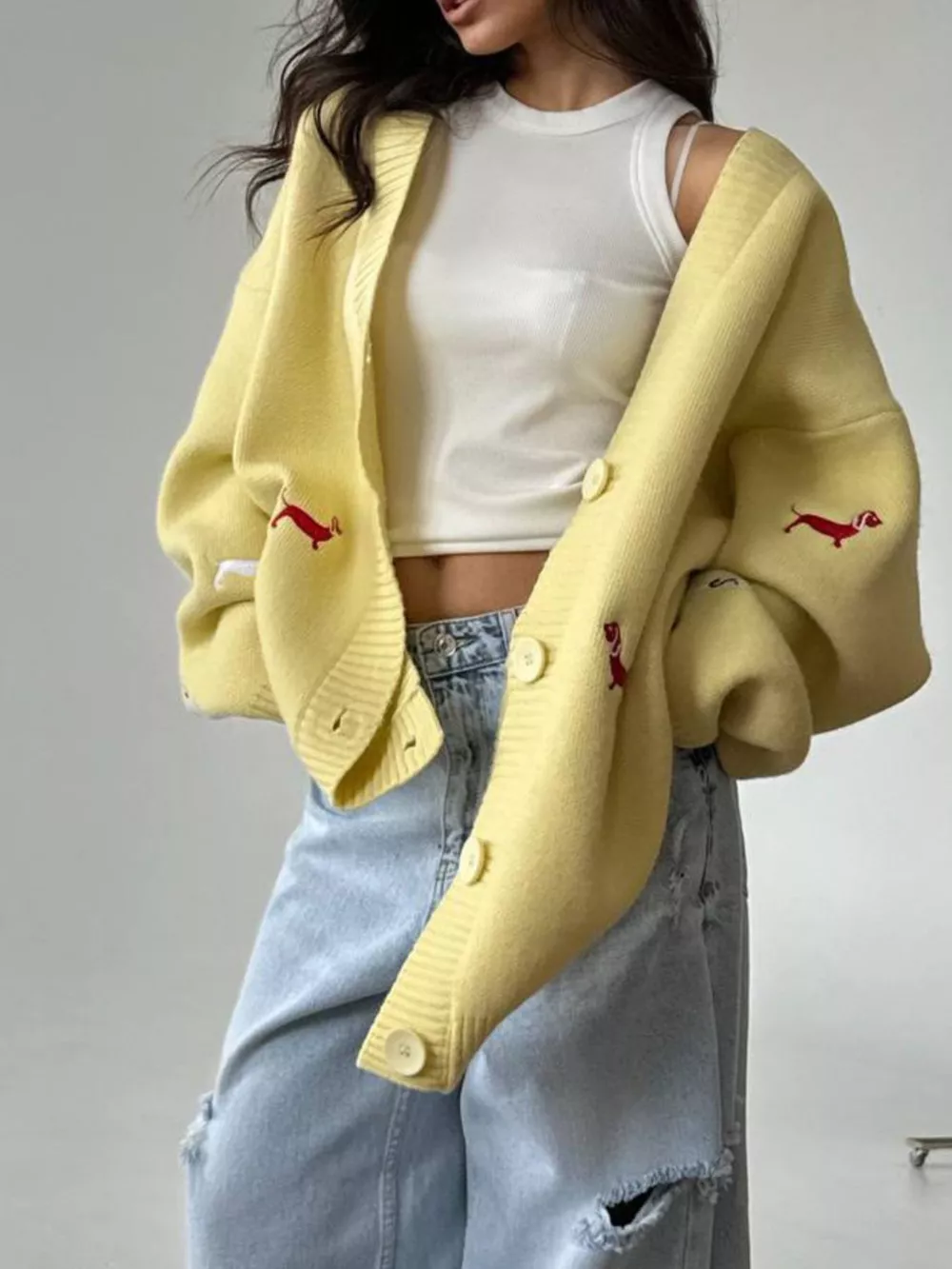 Embroidered Button Up Cardigan, image 12