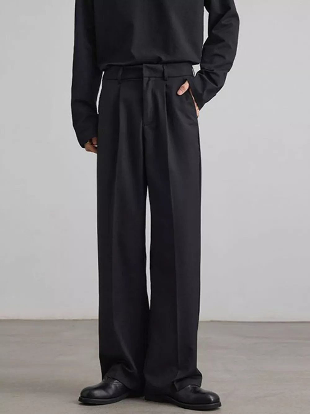 Men's Pleated Wide Leg Pants