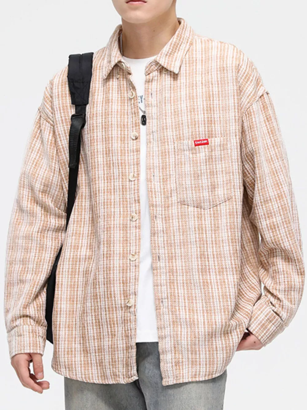 Men's Full Size Casual Plaid Button Up Shirt Plus Size, image 2