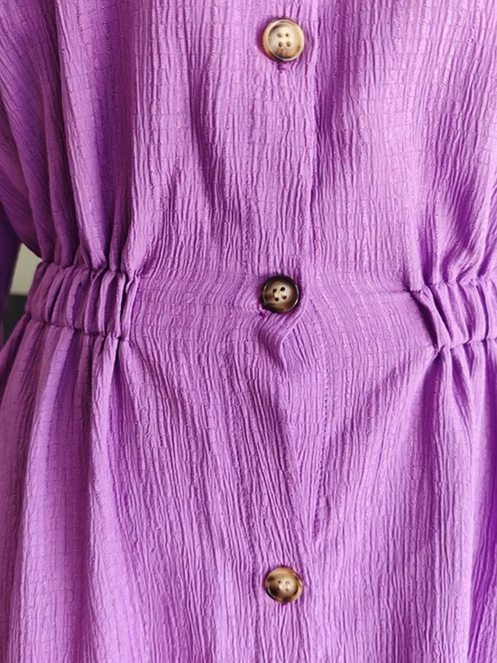 Full Size Textured Button Front Long Sleeve Maxi Dress Plus Size, image 6