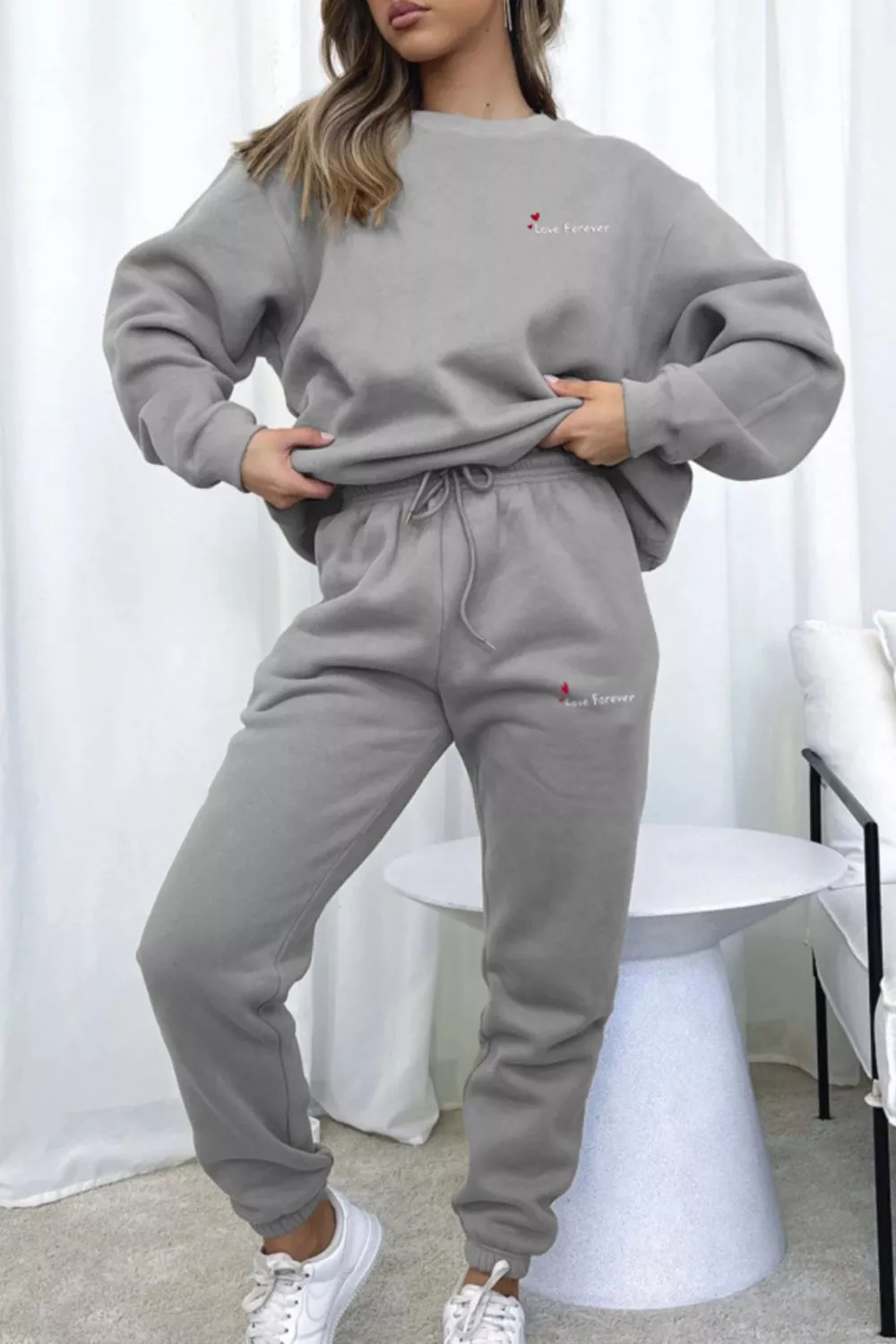 Round Neck Sweatshirt and Joggers Set, image 34