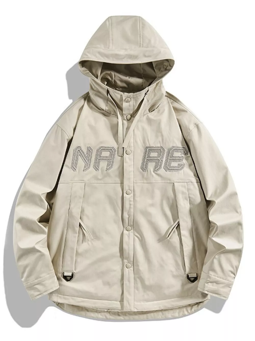 Men's Plus Size Snap Down Long Sleeve Hooded Jacket, image 4