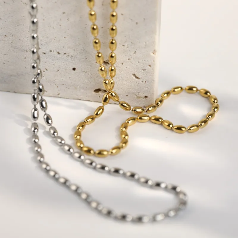 Titanium Steel Beaded Necklace, image 3