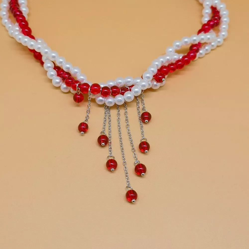 Twisted Bead Tassel Necklace, image 8