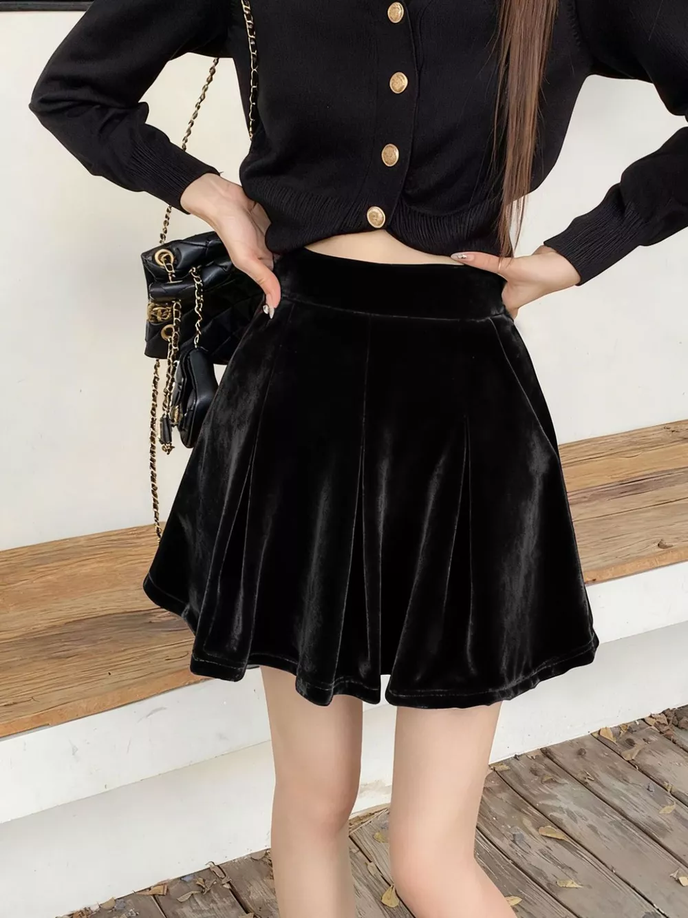 Velvet Mini Skort, image 3