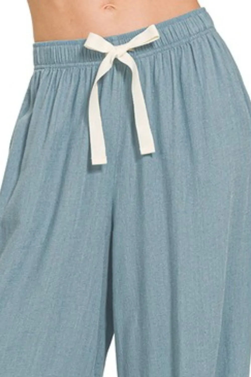 Linen Drawstring Pants, image 4