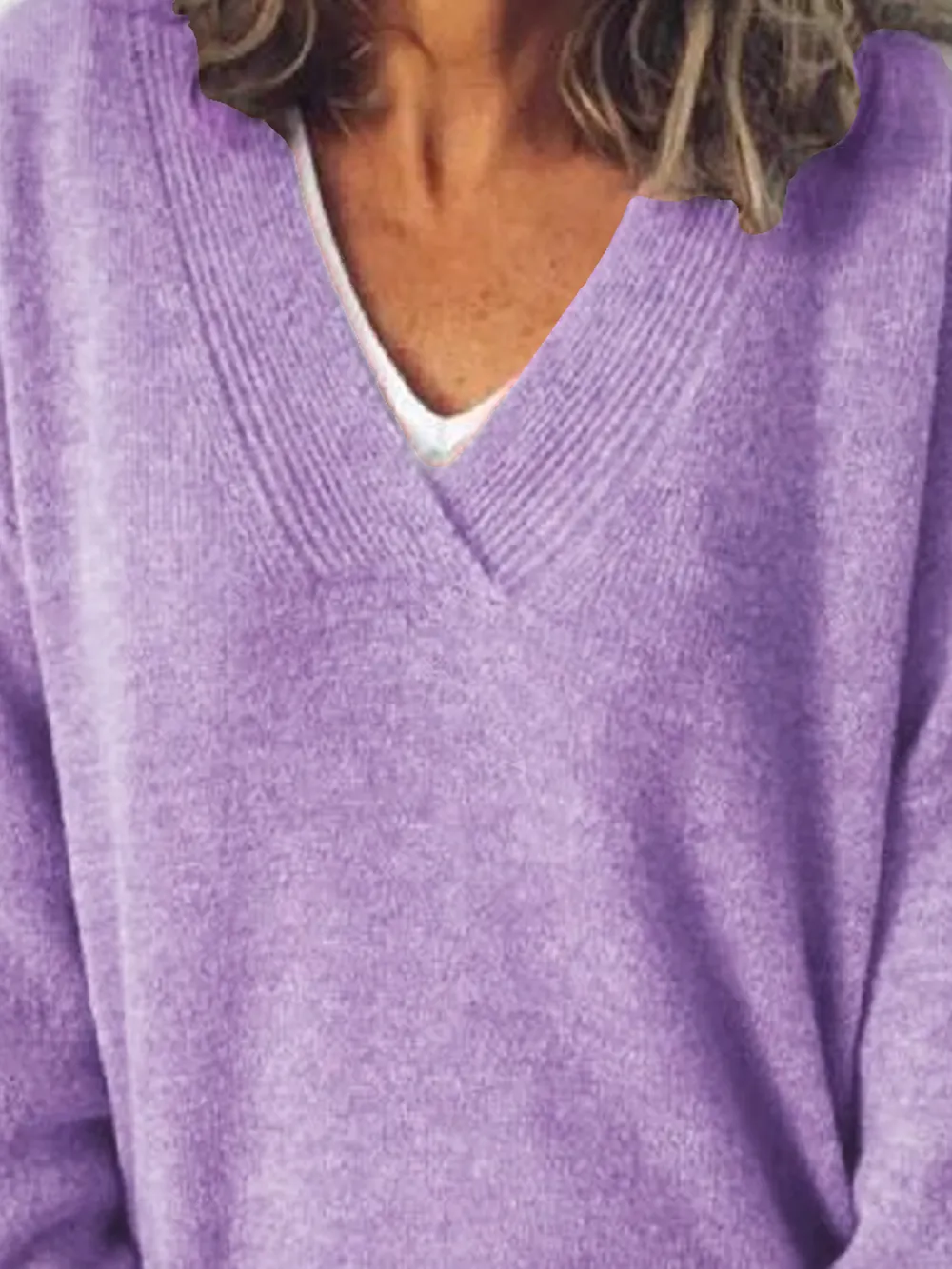V-Neck Dropped Shoulder Sweater, image 11