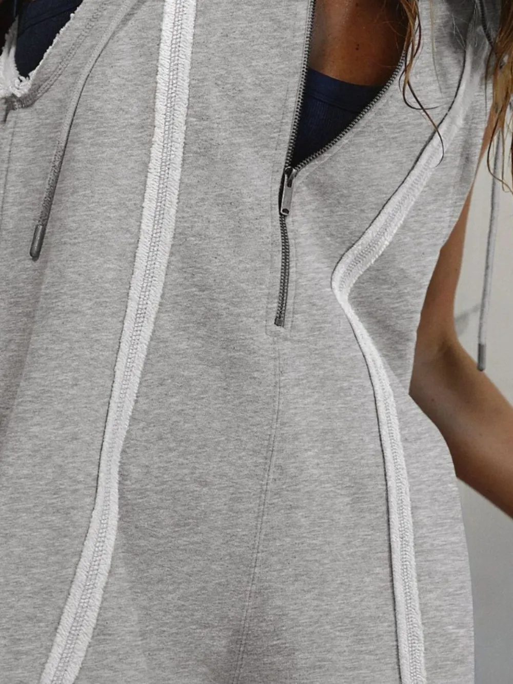 Half Zipped Hooded Sleeveless Romper, image 19