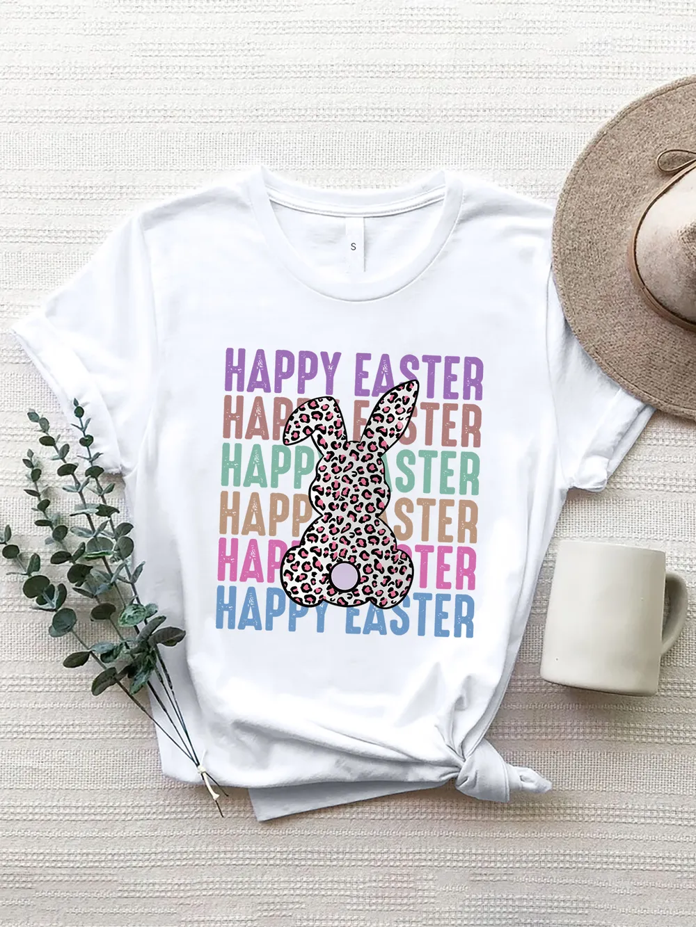 HAPPY EASTER Round Neck Short Sleeve T-Shirt, image 4