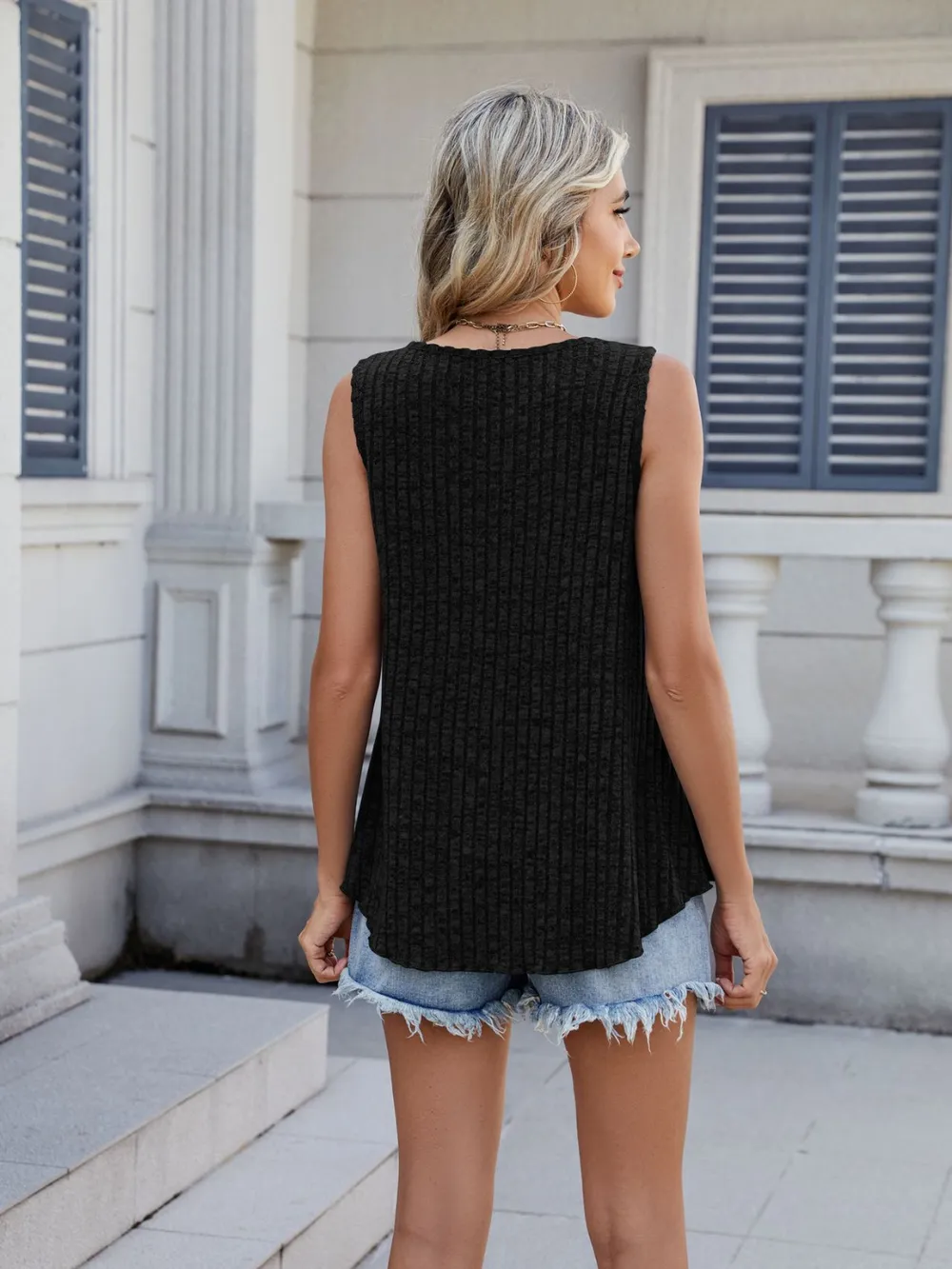 Ribbed Round Neck Tank, image 7