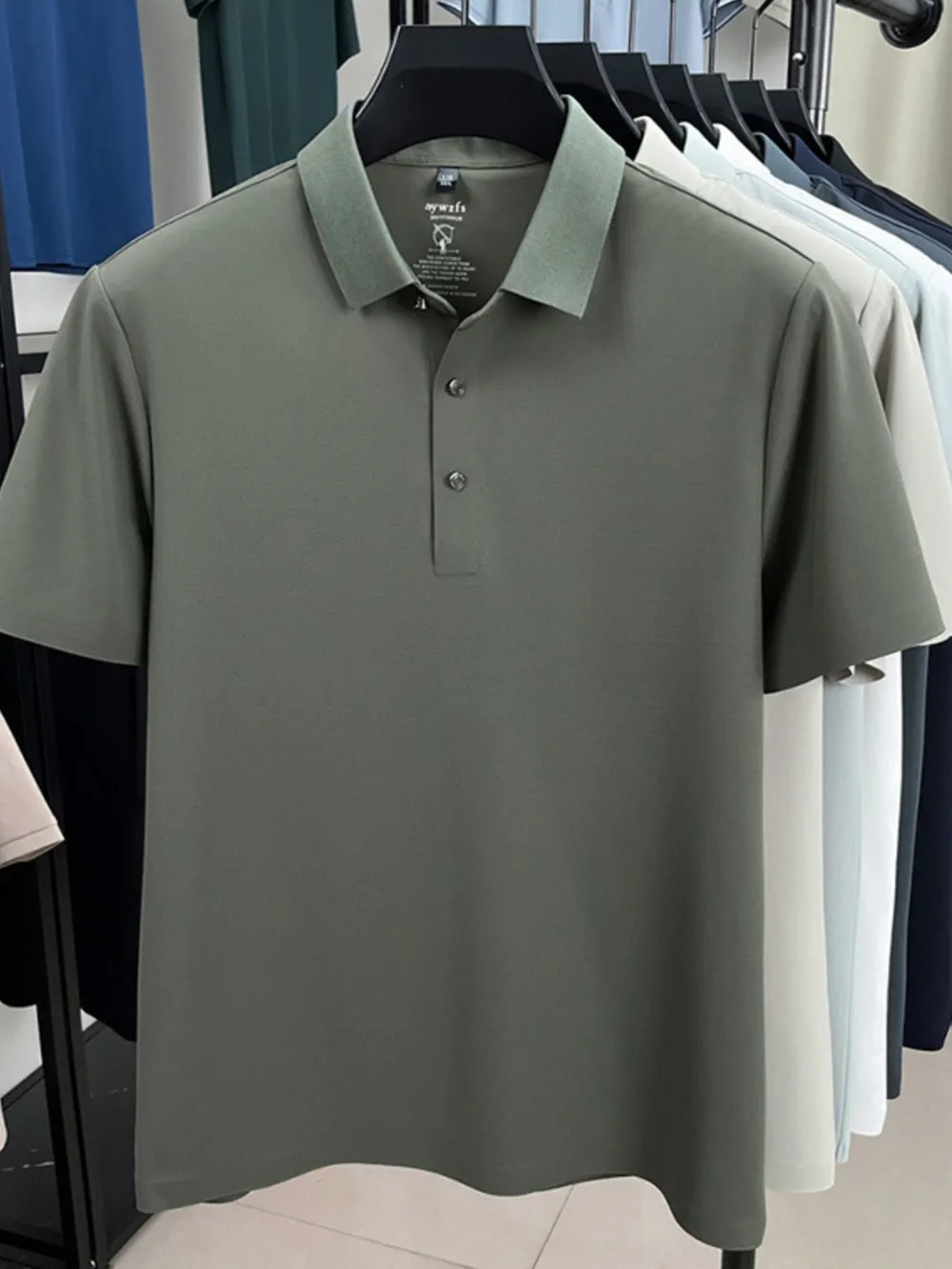 Men's Plus Size Button Detail Short Sleeve Polo, image 9