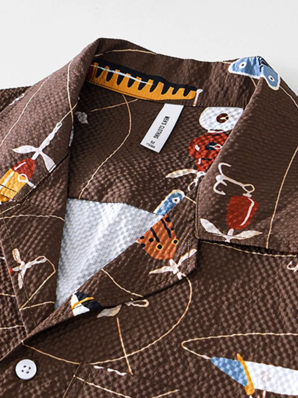 Men's Printed Button Up Short Sleeve Shirt, image 7