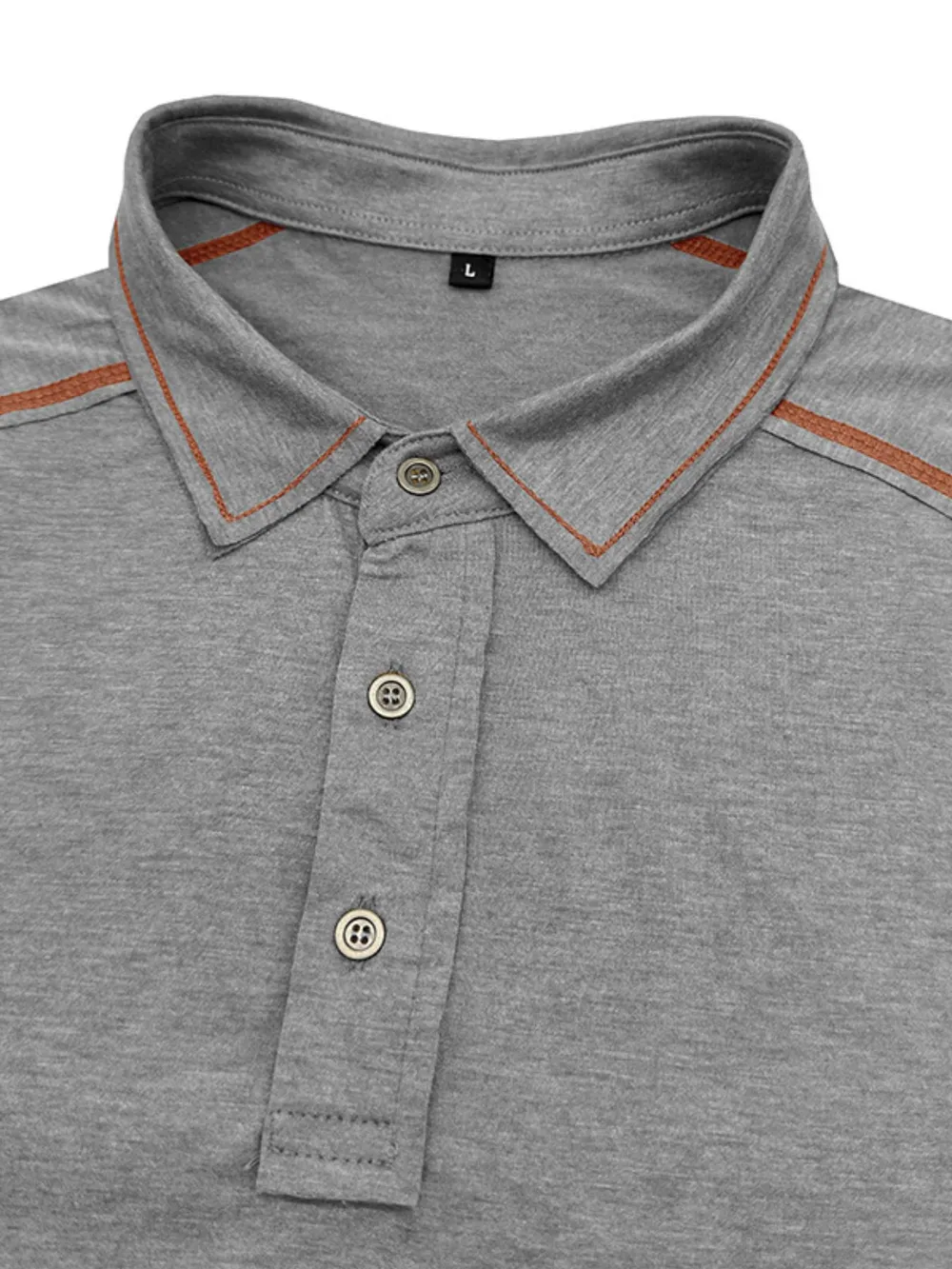 Men's Collared Neck Polo Shirt with Contrast Piping, image 4