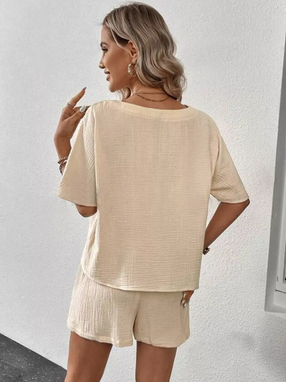 V-Neck Half Sleeve Top and Shorts Set, image 20