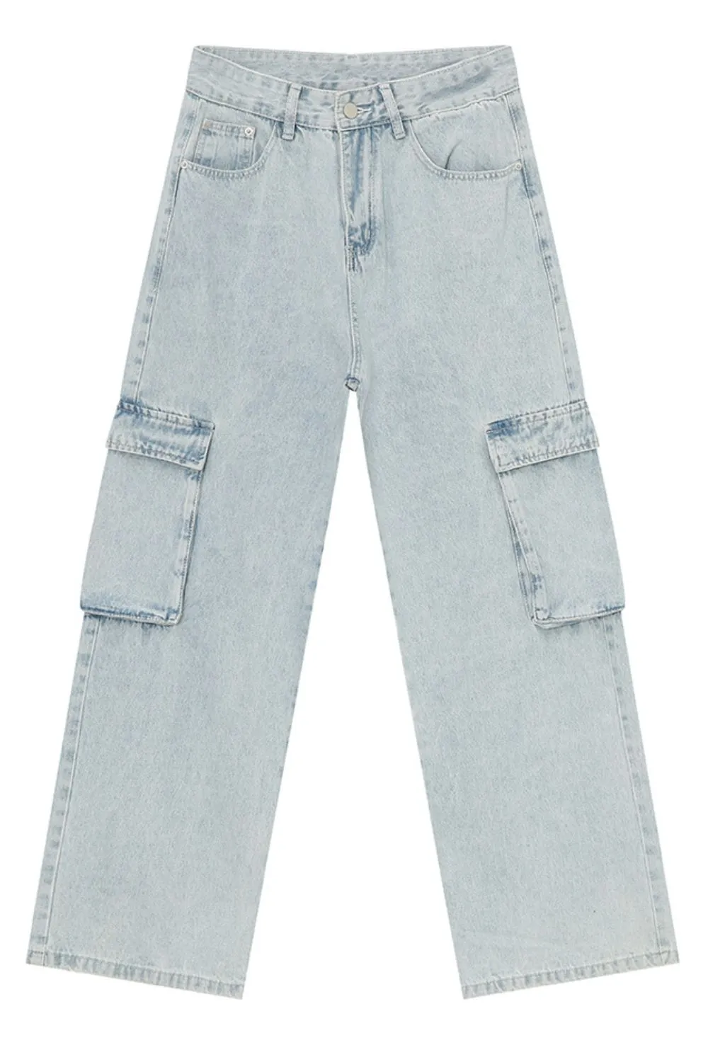 Men's Washed Straight Cargo Jeans, image 7