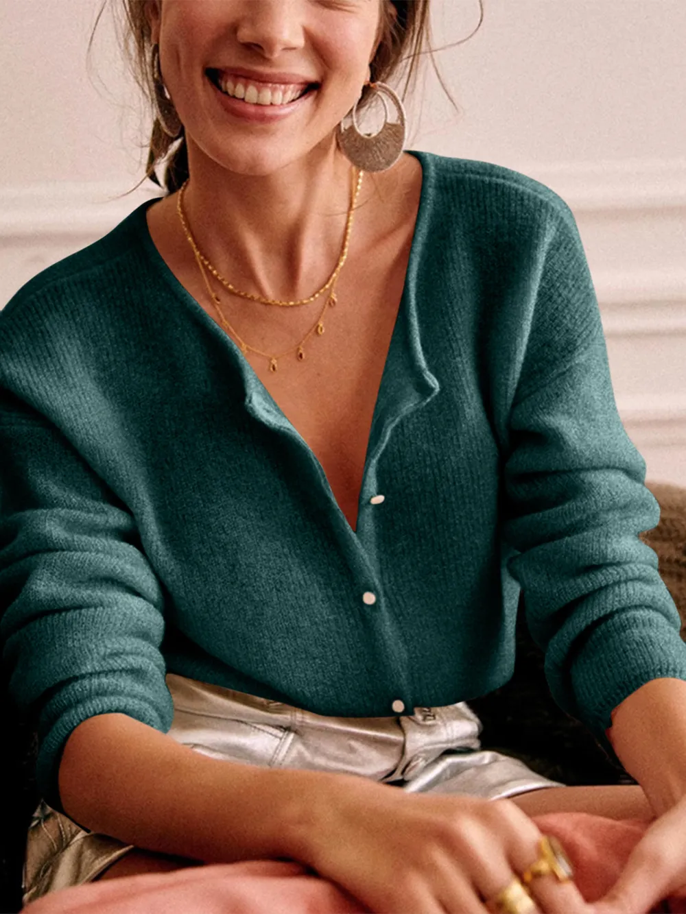 Button Down Long Sleeve Sweater, image 12