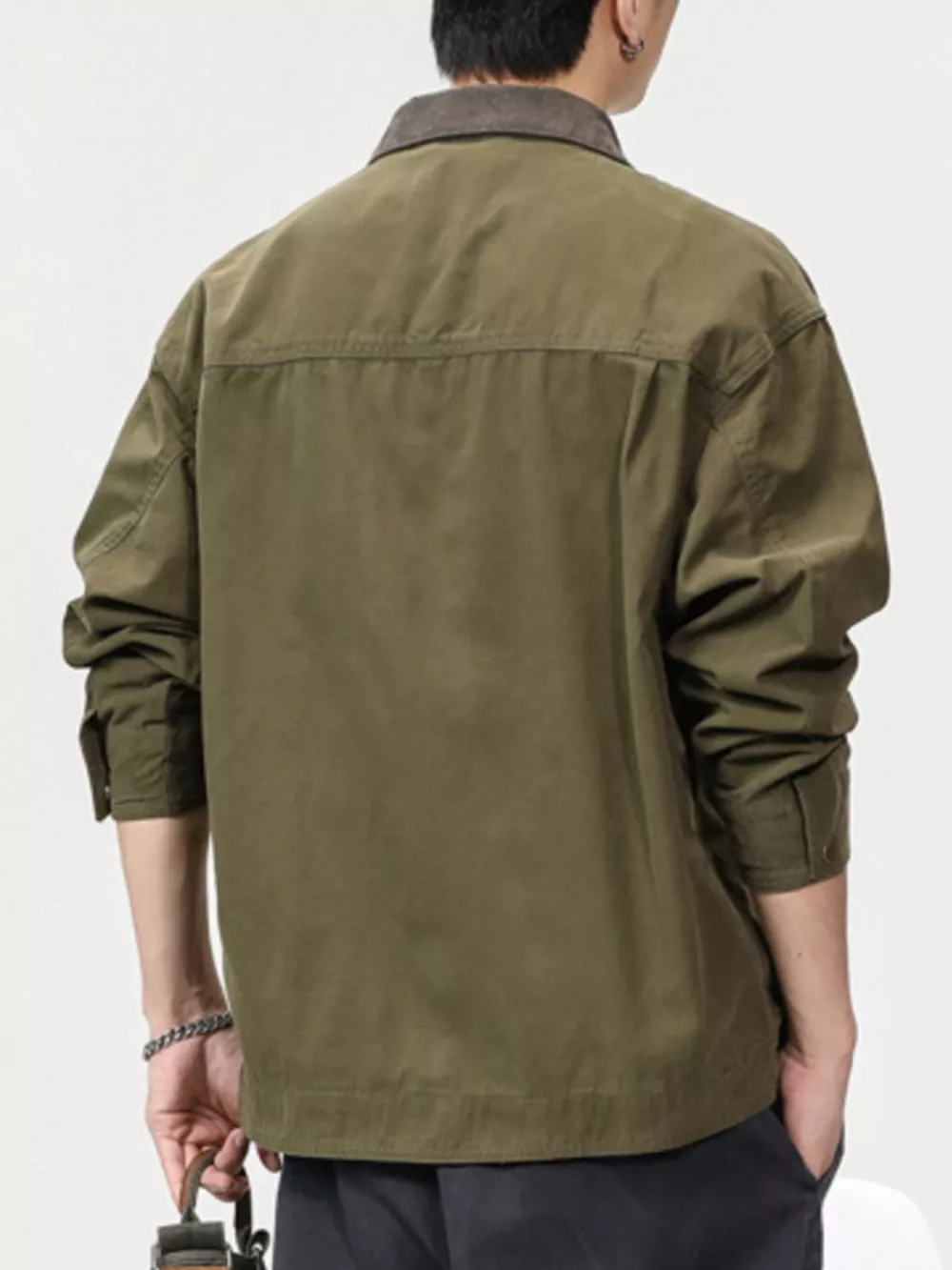 Men's Full Size Zip UP Long Sleeve Jacket Plus Size, image 2