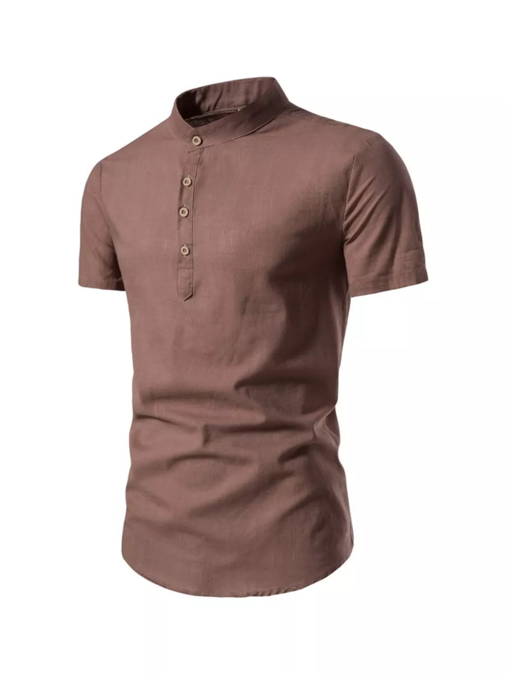 Men's Plus Size Mandarin Collar Short Sleeve Shirt, image 8