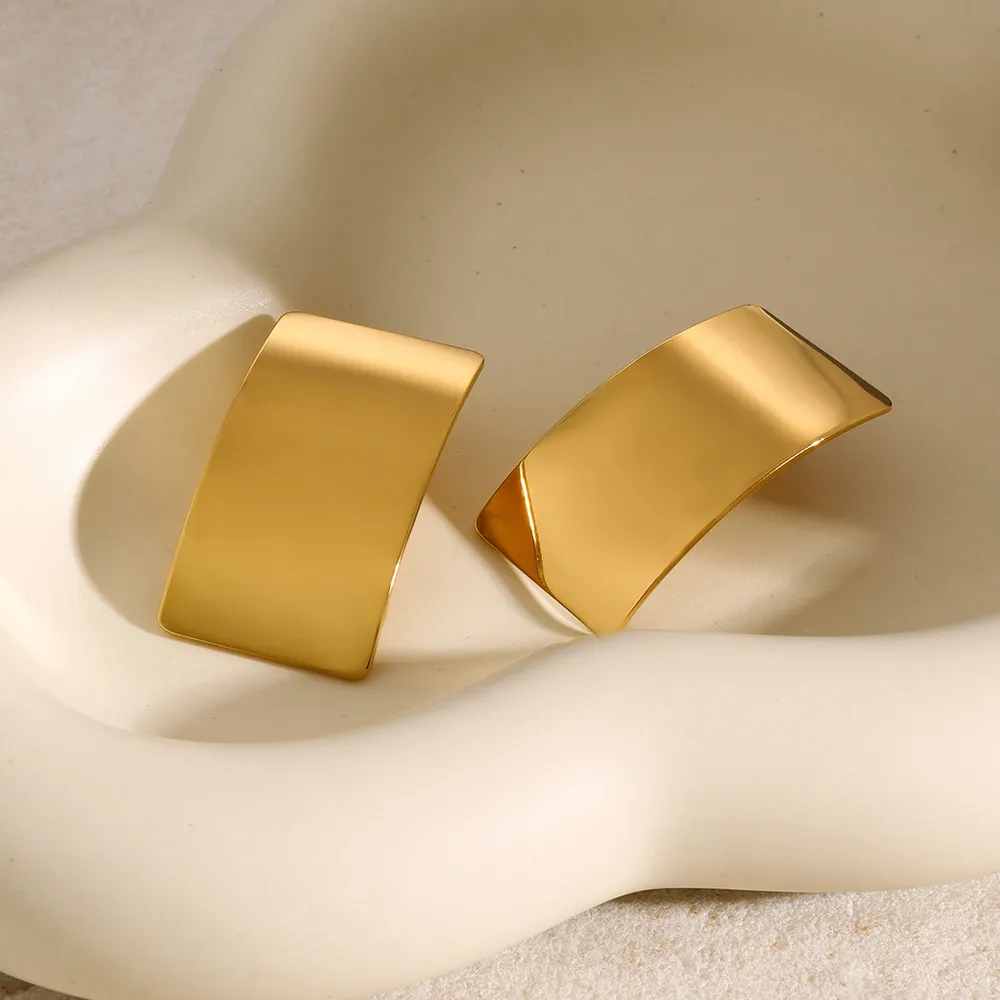 Stainless Steel Rectangle Earring, image 3