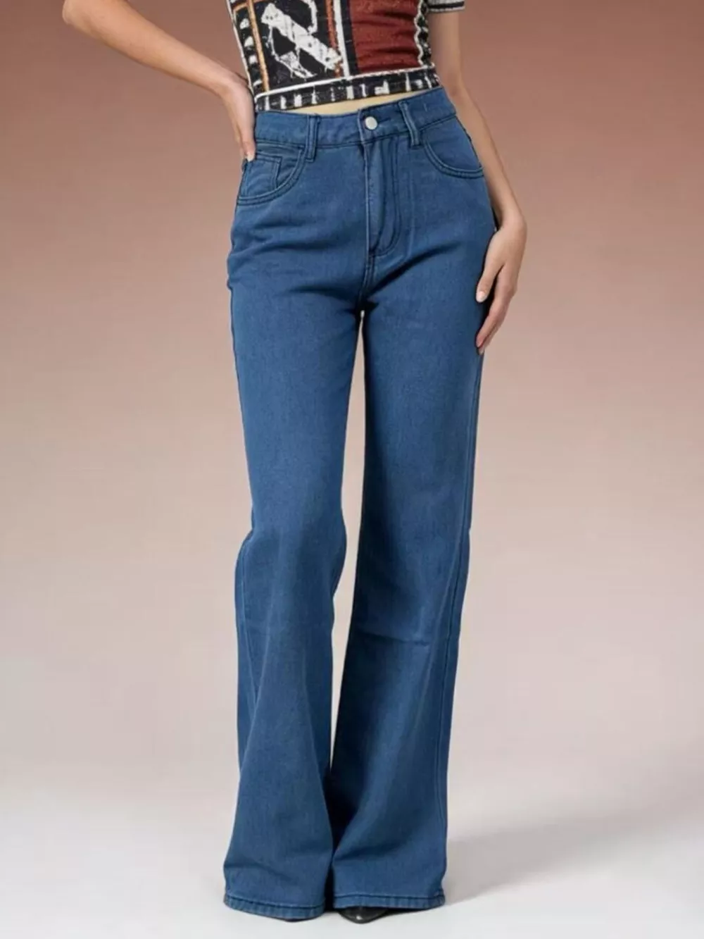 Butterfly Back Wide Leg Jeans