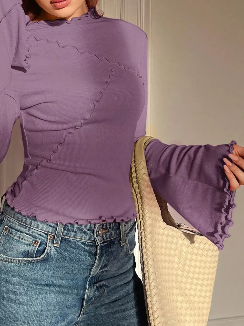 Lettuce Edge Flare Sleeve Top, image 29