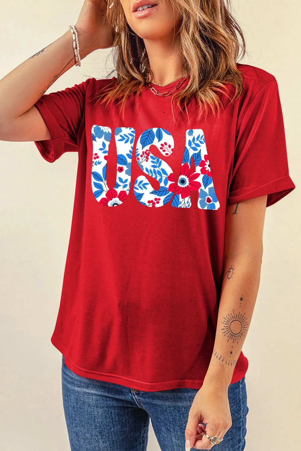 USA Round Neck Short Sleeve T-Shirt, image 6