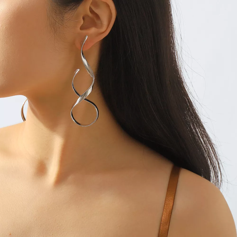 Alloy Spiral Drop Earrings, image 12