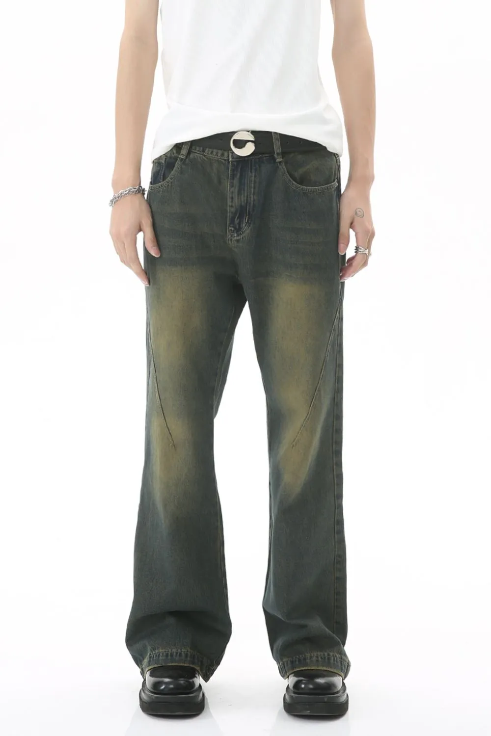 Decorative Seam Jeans with Pockets, image 2