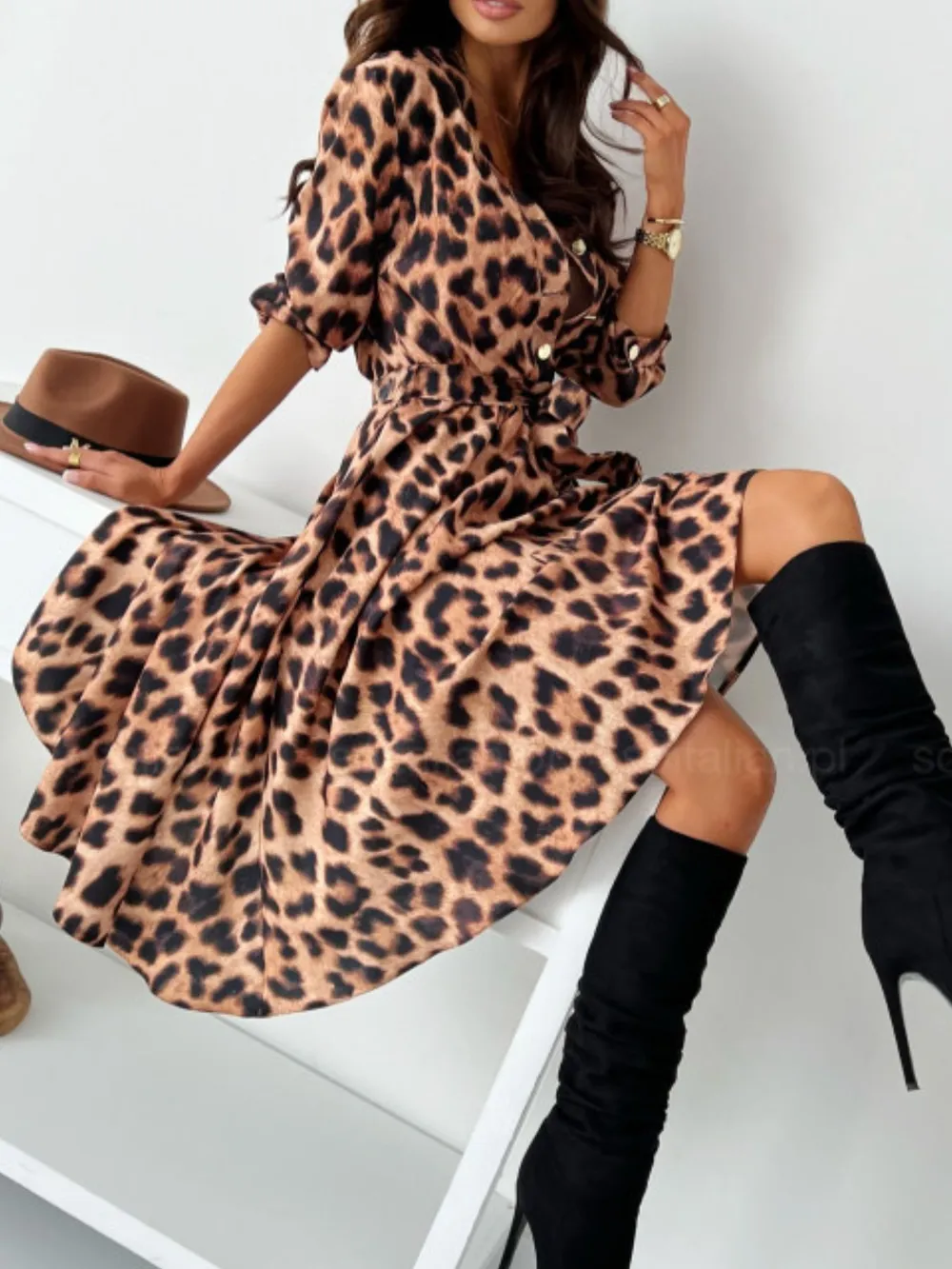 Printed Tie Waist Midi Dress, image 29