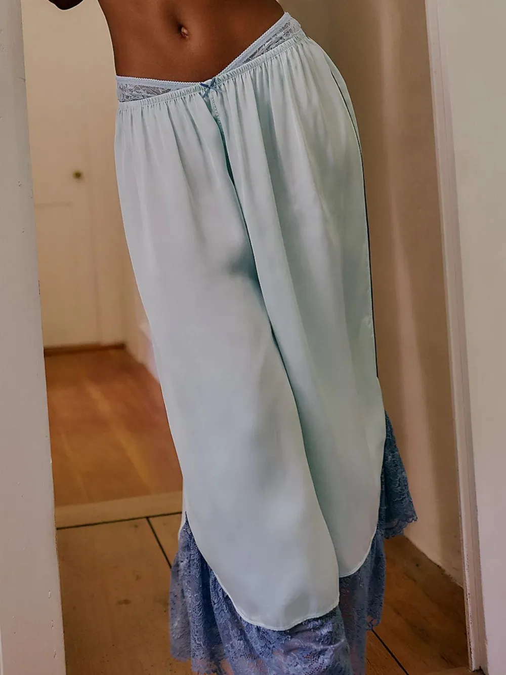 Lace Detail Wide Leg Pants, image 8