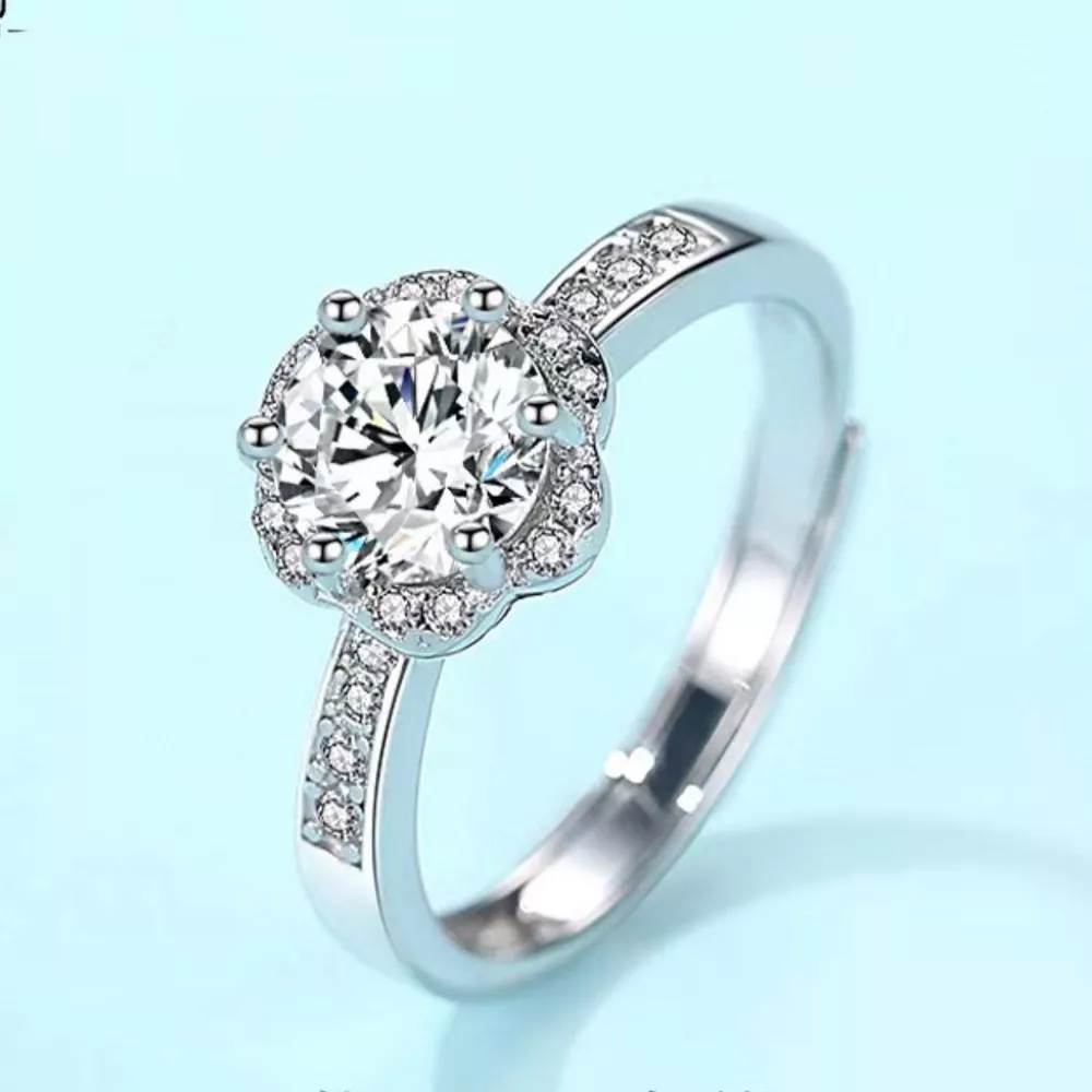 1 Carat Moissanite 925 Sterling Silver Ring, image 4