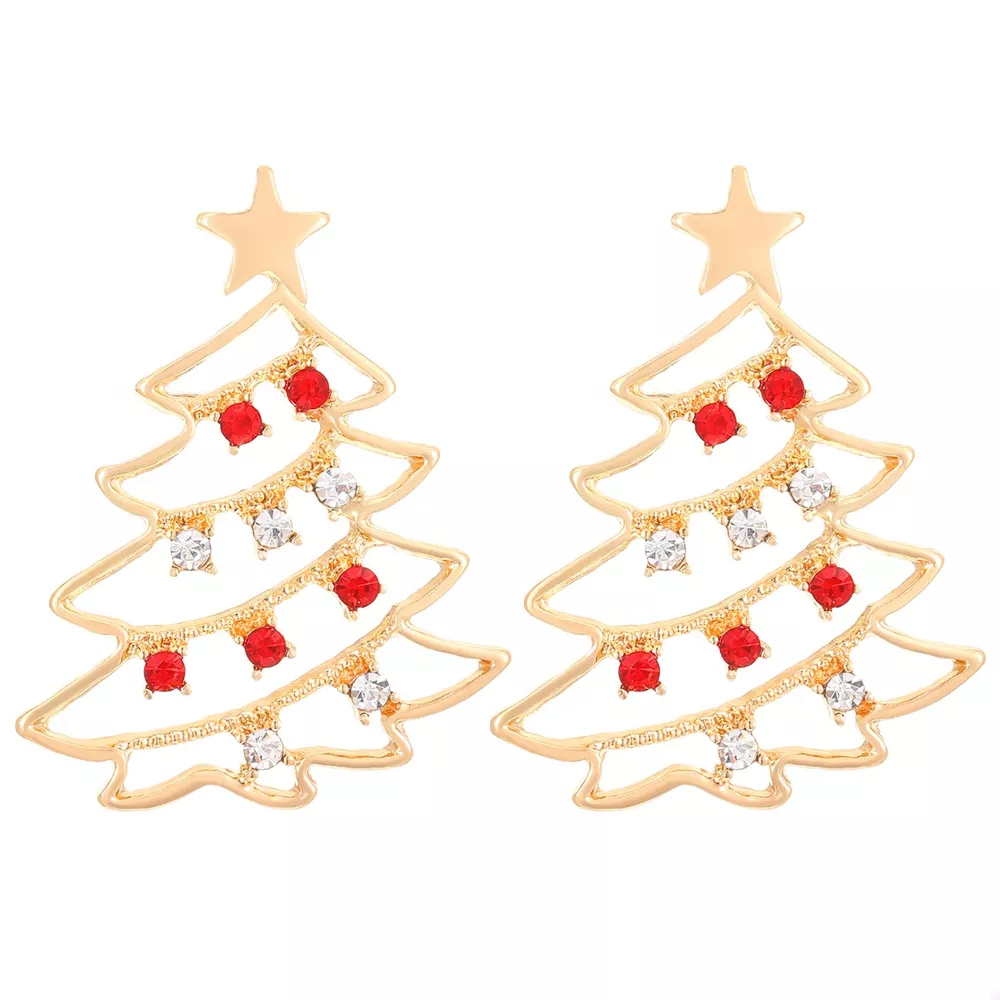 18K Gold-Plated Christmas Tree Earrings, image 7