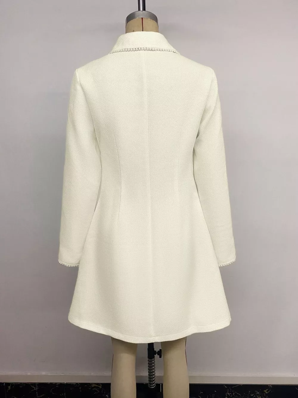 Peter Pan Collar Button-Front Tweed Mini Dress, image 13