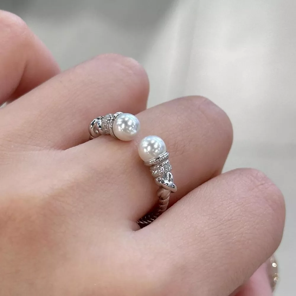 Pearl Open Cuff Ring, image 4