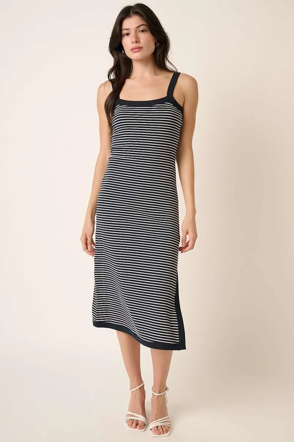 Contrast Striped Midi Cami Dress, image 4