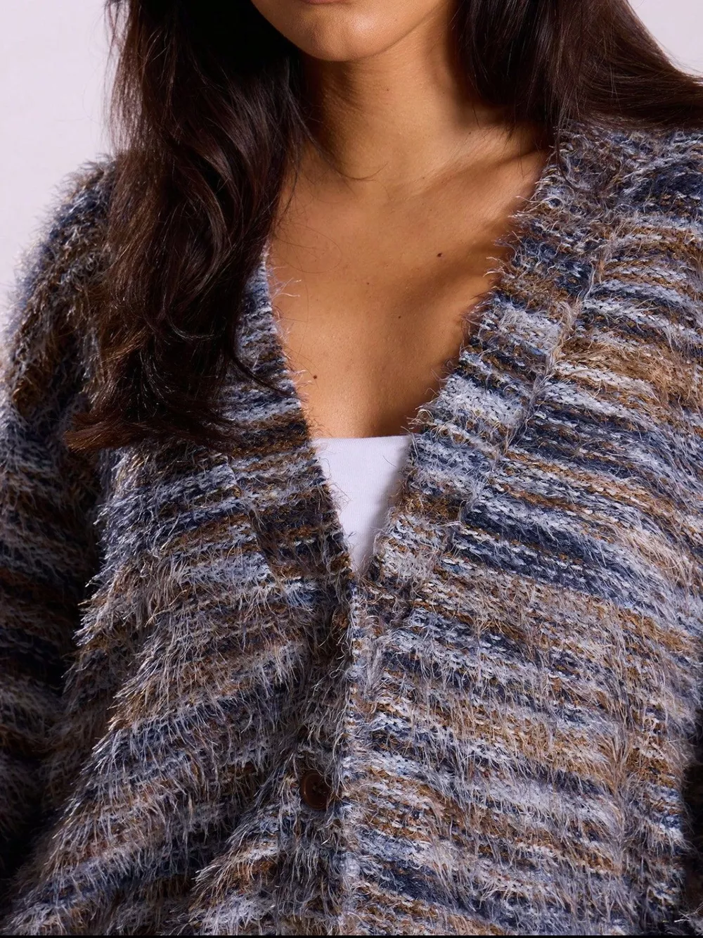 Chunky Knit V-Neck Button-Up Cardigan, image 23