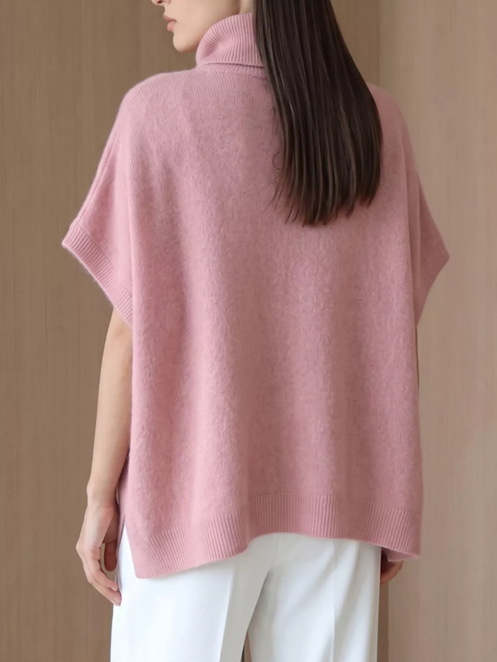 Turtleneck Fuzzy Short Sleeve Sweater, image 24