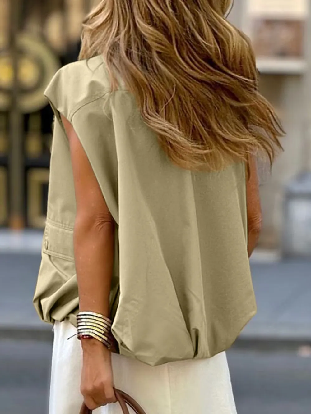 Ruched Hem Zip Up Vest, image 3