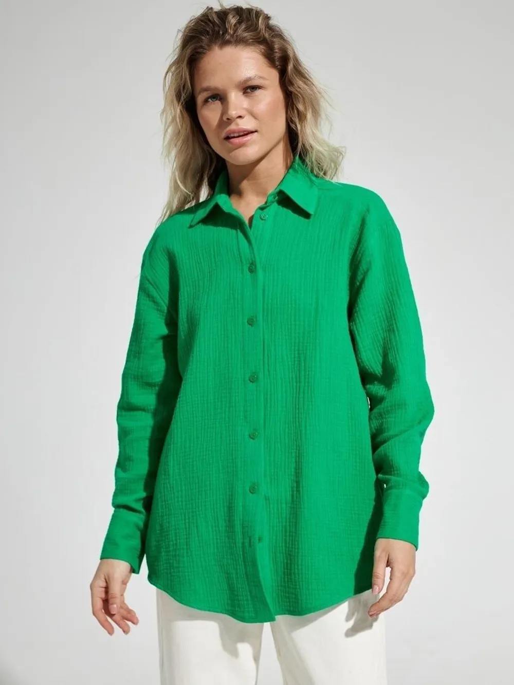 Textured Collared Neck Long Sleeve Shirt, image 19