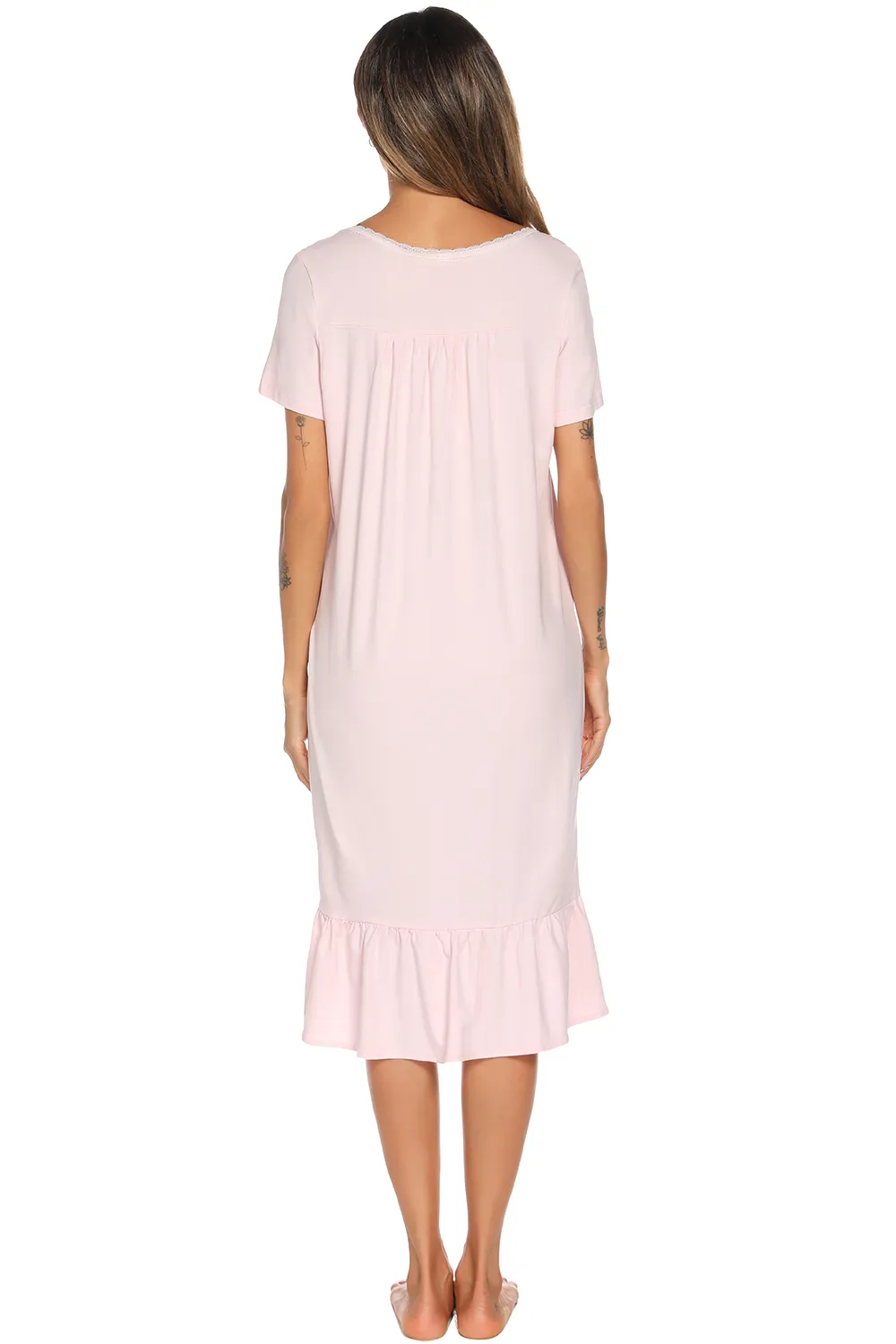 Lace Detail Square Neck Lounge Dress, image 2