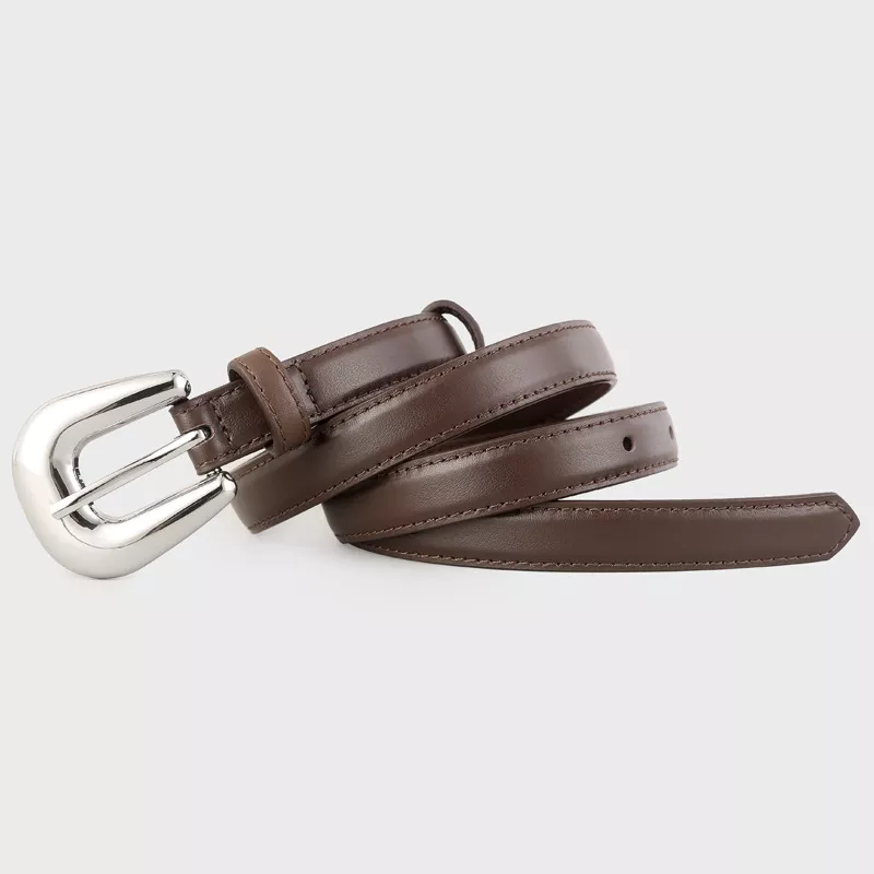 Leather Belt with Silver Buckle, image 8
